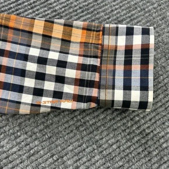 G-Star Raw Aero Phantom Check Plaid Long Sleeve Button Up Shirt Mens Medium - Picture 7 of 16